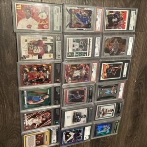 Lot Of 18 Bulk Slabs Graded Sports Cards Vintage Gem Mint 10 Rookie PSA BGS SGC